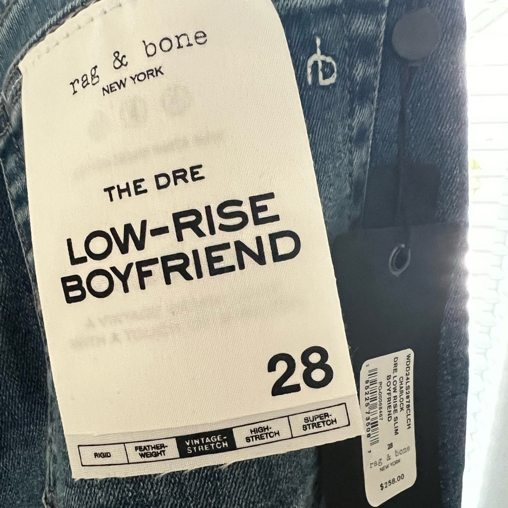 Brand New Low Rise Rag and Bone Jeans